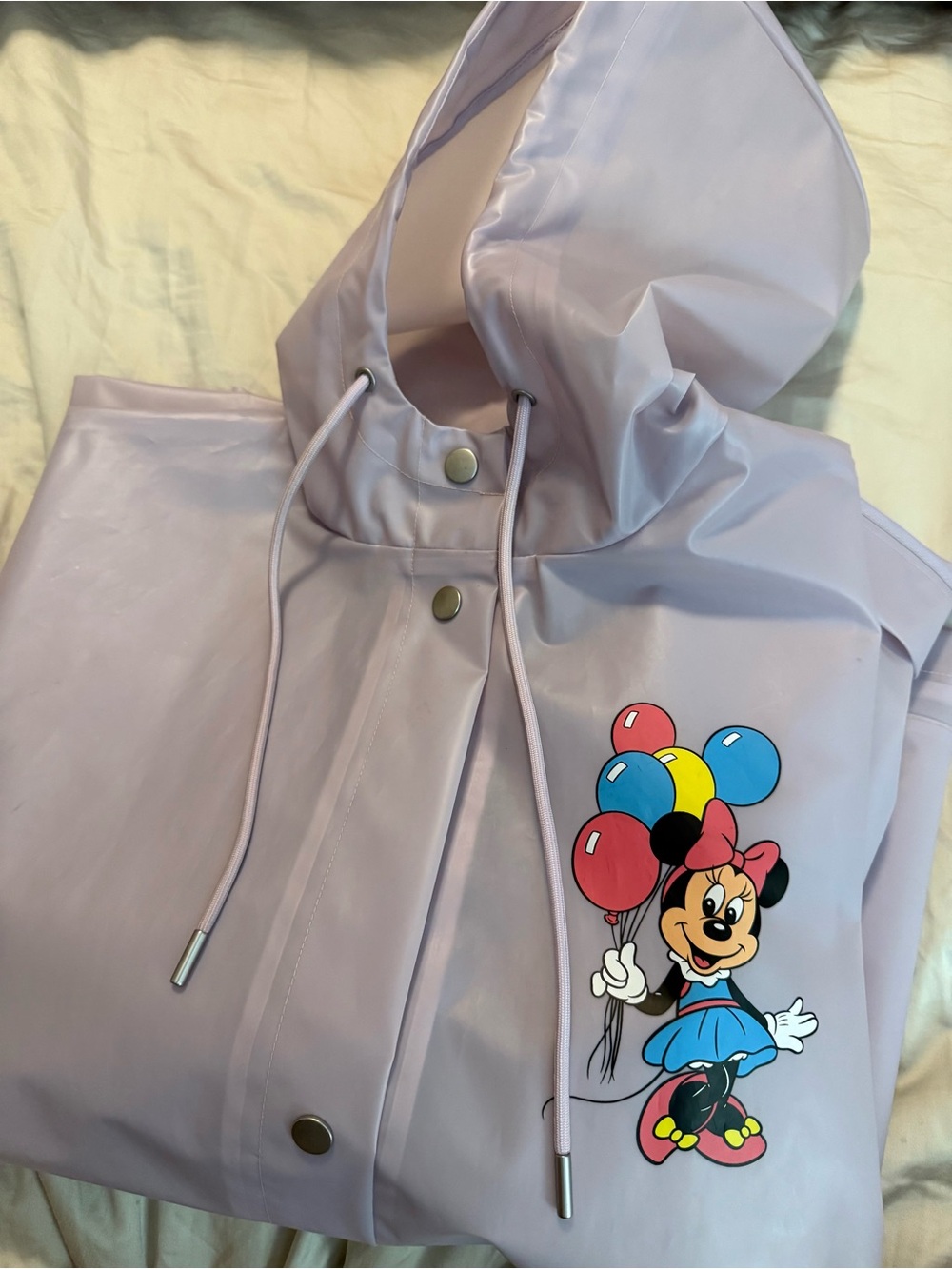 Disney Parks Minnie Light Purple Hooded Rain Jacket